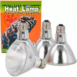 파충류용 판게아 50W 할로겐 열 램프 4팩 - 거북이 수염 위한 온열 UVA 및 적외선 조명 전구 액세서리