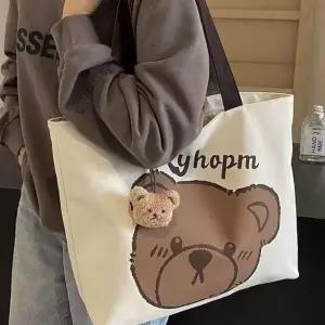 [셀러에이드]캔버스 보부상 숄더백 곰돌이에코백 토드백