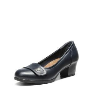 드림 페어 여성용 청키 편안한 클로즈드 토 로우 블록 힐 워크 라운드 드레스 웨딩 조절 가능한 펌프스 신발 슬립