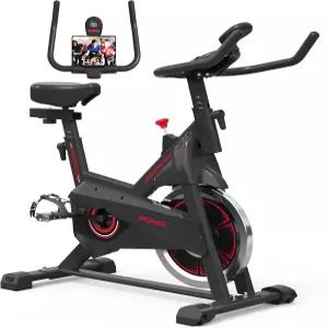 고플라이샤인 운동 자전거 고정식 홈 실내 사이클링 마운트 및 LCD 모니터가 있는 무소음 벨트 드라이브