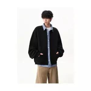 남자하프코트 페이크 투피스 체크 맨투맨 가을 재킷 카디건 ible3