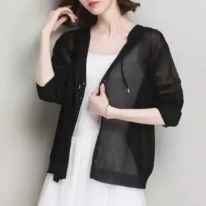 후드티카디건 사무실 얇은 니트 여성 후드 가디건 여름 간절기옷