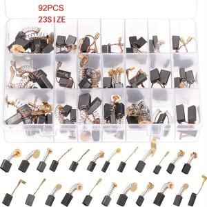 모터 카본 브러쉬 92개, 전동 공구 부품 교체 및 수리용으로 23가지 크기의 사용