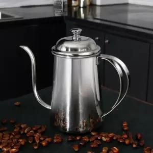 핸드 스텐 드립포트 700ML 우유 저그 주전자 레스 커피 티포트 이쁜