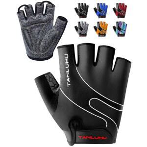 탄루후 사이클링 글러브 - 남녀용 산악 자전거 하프 핑거 로드 라이딩 글러브, 통기성, 충격 흡수성