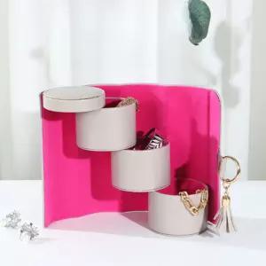 3단 액세서리 수납함 귀걸이 반지 목걸이 정리 보관함쥬얼리케이스 악세사리함 정리함 보석 시계함 반지함