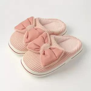 큐티 리본 겨울 털슬리퍼(235-240mm)사무실 다용도 여성 거실 신발 실내화 회사 편한 따뜻한 용슬리퍼