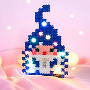 8mm 미니 디폼블럭 캐릭터 도안세트(LED겨울요정블루)블록 크리스마스 단체선물 어린이 방과후미술 공작재