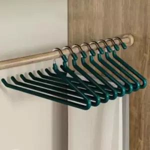 [생활] 제트 논슬립 바지걸이 10p세트 그린 스텐 치마 코팅 옷걸이