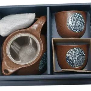 도자기 티팟 세트 차주전자 찻잔 2인 브라운 물주 포트 볼주 덕션 클레식 메이커 백주