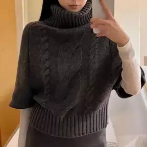 [옷은날개] HL 니트티 꽈배기 케이프 가오리핏 레이어드 티셔츠