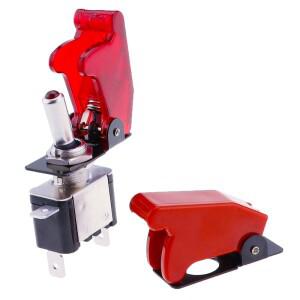 호환 12V 20A SPST 토글 로커 스위치 LED 보호 커버 자동차 라이트 제어 켜기/끄기 빨간색