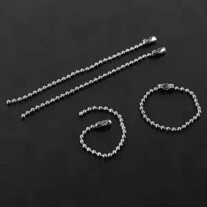 고퀄리티   10cm 구슬줄 목걸이 500개입 체인 연결 금속 볼 키링