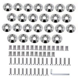 STETION 스테인리스 스틸 25개 펜더 범퍼 와셔 볼트 M5x20mm CNC 마감 엔진 베이 드레스업 패스너 키트 플레어 와이드바디 설치 하드웨어