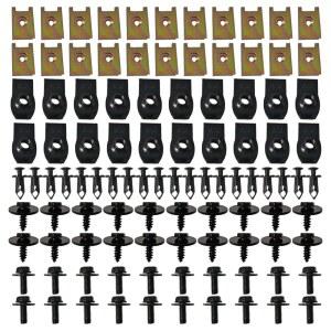 100PCS 자동차 나사 및 볼트, 엔진 언더 커버 스플래시 실드 가드용 차체 펜더 라이너 푸시 리테이너 오토 범퍼 클립, 플라스틱 리벳 패스너 U-너츠 키트