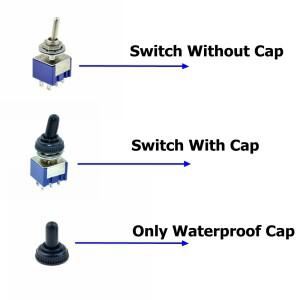 호환 2PCS 미니 토글 스위치 3 2 ON OFF DPDT 자동 잠금 KNX 6A 125V 방수 캡 커버