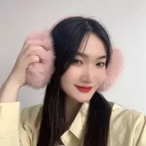 쁠리즈 왕방울 귀마개(핑크)겨울용 방한용품 아이템 보온효과 추위대비 따뜻한 귀덮개 여자