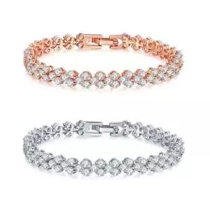 고급팔찌 남녀 도금 스포츠 지르코니아 3열 S925