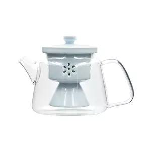 HR613A 유리주전자 600ml거름망티팟 티팟 포트 찻주전자 스텐 잎차 숙우