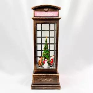 잉글랜드 브론즈 전화부스 워터볼 오르골크리스마스선물 선물용 장식소품 볼오르골 트리 인테리어 인테리어