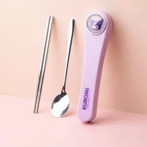 페이스 수저 케이스세트-쿠로미식기 숟가락 포크 스푼 피규어 규어 캐릭터