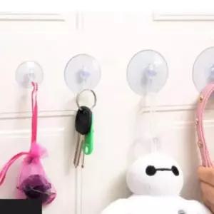 [생활] 흡착식 후크 고리 식후크 100P 투명 걸이 압착 5cm