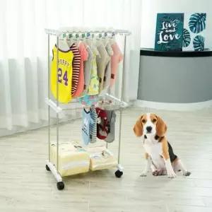 [생활] 용품 선반 행거 이동식 강아지 2단 미니 옷 정리대