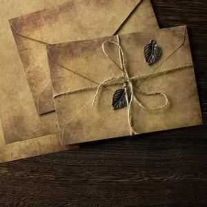 [셀러에이드]s455 레트로 감성 열쇠 편지지 봉투 세트 9022B