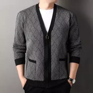 원더우면 남친 니트 브이넥 코트 체크 OPH1