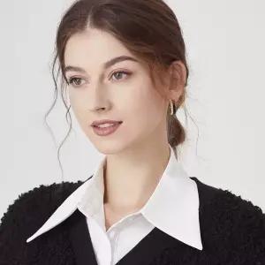 쉬폰 블라우스 페이크 카라 레이어드 목 이너 반목 터틀넥 풀오버 폴라 워머 패션소품