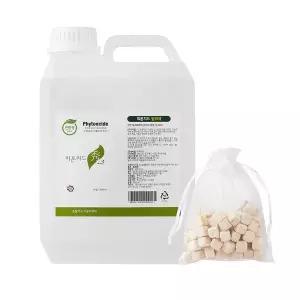 피톤치드수 국내산 피톤치드 편백수 편백오일 천연탈취제 2L 리필 + 편백큐브