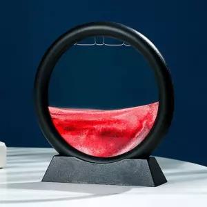 슬로우 모래멍 샌드 아트 액자(블랙+레드)탁상용 홈갤러리 멍액자 집들이선물 자취 인테리어용품 꾸미기 침