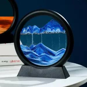 슬로우 모래멍 샌드 아트 액자(블랙+블루)탁상용 홈갤러리 멍액자 집들이선물 자취 인테리어용품 꾸미기 침