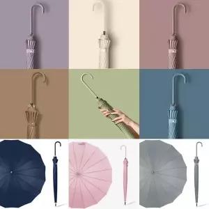 [셀러에이드](앙상블) 16K 곡선 손잡이 칼라풀 장우산 감성 컬러