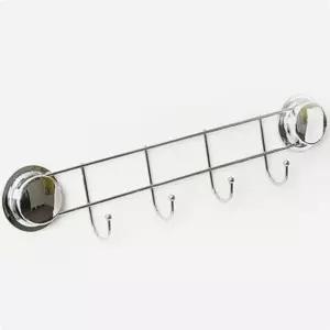 간편설치수건걸이 벽면 화장실 4개이 깔끔디자인 욕실이 480X45mm흡착판 귀여운후크 모자정리이 부착형 떨