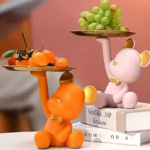 [셀러에이드]곰돌이 차키보관함 오브제트레이 서빙 열쇠 리모콘