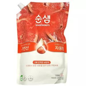 탁월한 찌든때세정 상큼 산뜻한 자몽향 주방세제 1.2L제 리필세세 세정제 주방제 설거지 설겆이 과일 식기
