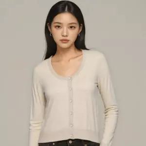 엘레이디 여름가디건 니트 린넨 시스루 가벼운 여성 얇은 뜨개 꽈배기 간절기 베이지 긴팔티셔츠 라운드 여