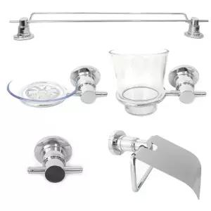 타월고리욕실세트 화장실 깨끗한 용품 5품 악세사리 컵대 비누대 수건걸이 홀더 양치거치대 부속 잡화 휴지