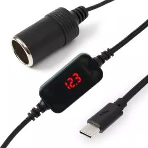 C to 시거잭 변환 케이블(1.2M) (전압표) 시가 충전 USB 급속 급속기 차량용 고속 고속기