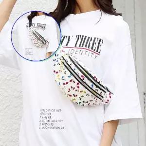 쌍문상회 허리백 홀로 패턴 더블 퍼 포켓 힙색 힙섹 밸트백 여자슬링백가방 체인백