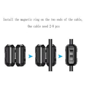 호환 2PCS 3/5/7/9/11/13mm 링 코어 페라이트 비드 클램프 초크 코일 RFI EMI 노이즈 필터 클립 케이블 마