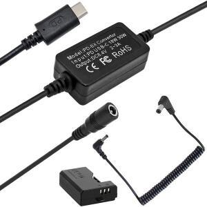 PD USB-C 유형-C 변환기 LP-E10 더미 배터리 DR-E10 DC 커플러 캐논 Rebel T7 T6 T5 키스 X50 X70 EOS 1200