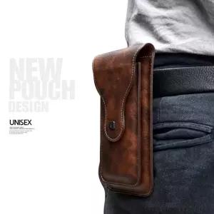 경비 아웃도어 가죽 포켓 스마트폰 벨트 파우치 brown 대리기사