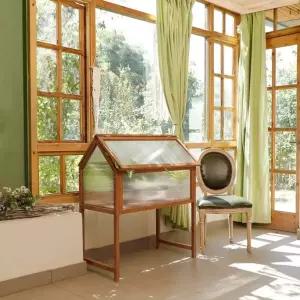 미니원목온실 베란다미니텃밭 실내식물재배기 유리온실장