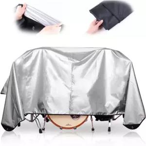 웨솔로 2023 뉴 드럼 세트 바느질 모서리 방수 먼지 커버(실버)