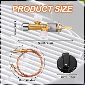 저압 가스 LPG 벽난로 고장 안전 제어 밸브 키트, 히터 열전대 교체 5/8-18UNF