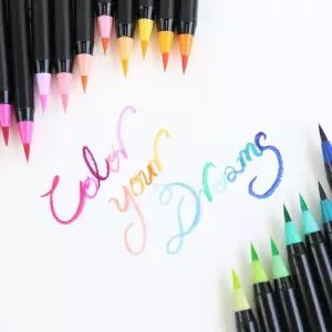 캘리그라피펜 컬러붓 48색세트 데코 미술 붓펜 그라피 컬러 손글씨 글씨