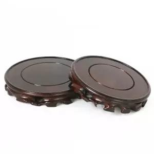 원목 원형 받침대 도자기 주전자 받침 화분 커피 티 나무 트레이 차 접시