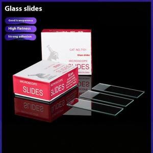 50 개/상자 현미경 슬라이드 기본 생물학 과학을위한 빈 유리 25.4x76.2MM DIY 액세서리